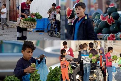 Potret Anak-anak Gaza Berdagang Cari Rezeki di Bulan Ramadan