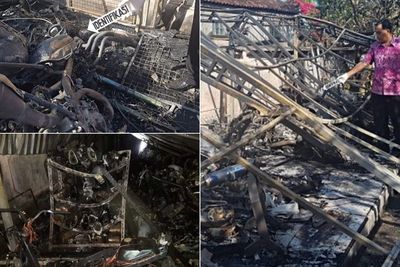 Terjadi Kebakaran, Belasan Moge Milik Pria di Bali Hangus