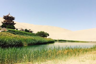 Potret Cantik Crescent Lake, Oasis di Tengah Gurun Pasir China