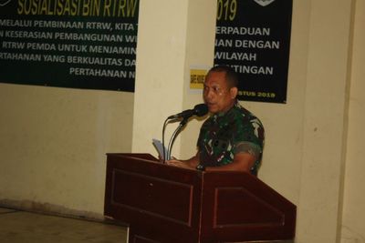 Danrem 051 Wijayakarta Pimpin Sosialisasi RTRW Pertahanan Darat