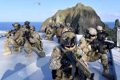 FOTO: Korea Selatan Gelar Latihan Perang di Pulau Dokdo