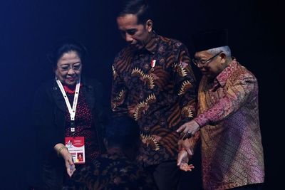 FOTO: Jokowi-Ma ruf Hadiri Rakernas PDI Perjuangan