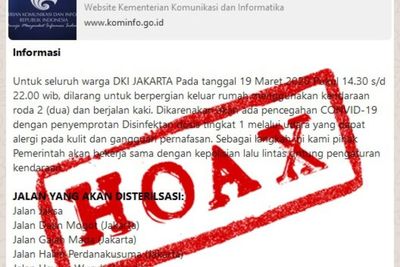 Pesan Berantai Warga Jakarta Dilarang Keluar, Polisi: Hoax!
