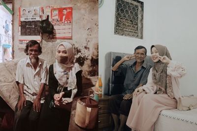 Inspiratif, Wanita Cantik Ini Banjir Pujian Setelah Bantu Kakek Penjual Donat