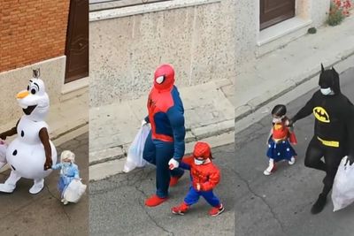 Viral Kostum Unik Ayah dan Putrinya Setiap Buang Sampah di Tengah Pandemi Covid-19