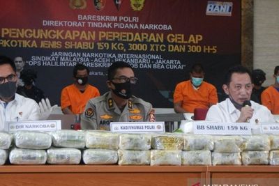 Polri Ungkap Metode Rencana Penyelundupan 159kg Sabu, Dicampur Makanan