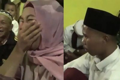 Dinikahi dengan Maskawin Sandal Jepit, Perempuan Ini Tertawa Ngakak saat Ijab Kabul