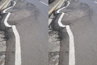 Viral Jalan Rusak Tetap Dicat, Netizen: Anak Sipil Menangis Melihat Ini