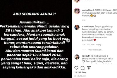 Suami Direbut Pelakor Sales Mobil, Instagram Istri Sah Banjir Dukungan dari Netizen