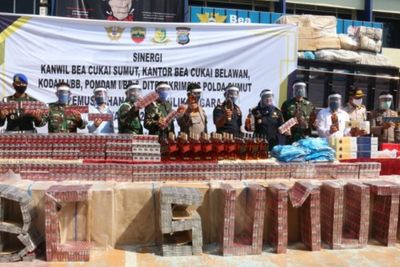 Bea Cukai Sumut Musnahkan Barang Ilegal senilai Rp 3,2 M, di Antaranya Miras dan Rokok