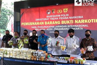 Bareskrim Polri Musnahkan 175,6 Kg Sabu Jaringan Internasional