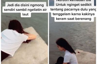 Kehilangan Kekasih karena Tenggelam, Wanita Ini Ngomong Sendiri Sambil Liat Air Laut