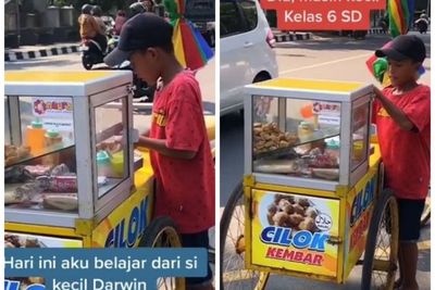 Darwin, Bocah Kelas 6 SD Rela Tak Bermain Bersama Kawan Demi Bantu Ibu Jualan Cilok