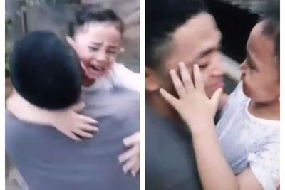 Terharu! Anak Ini Nangis dan Peluk Ayahnya yang Jarang Pulang karena Tuntutan Pekerjaan