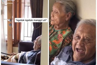 Ngambek, Kakek Ini Minta Ditemani Istrinya Nonton TV