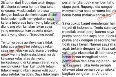 Heboh Acara Membuahi Massal Isinya Wanita Indonesia Ingin Anak Blasteran dari Ekspatriat