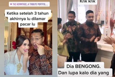 Momen Lucu Saat Kekasihnya Malah Bengong Saat Lamaran, Netizen: Kebiasaan Nganterin Orang