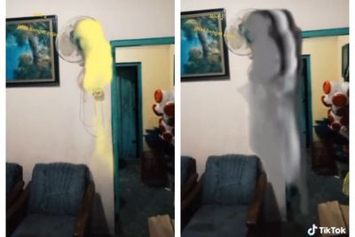 Penampakan Mirip Pocong Tertangkap Kamera di Dekat Kipas Angin, Terlihat Sangat Jelas