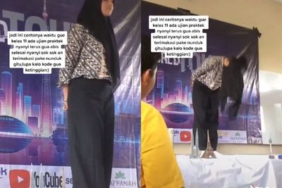 Momen Lucu! Niatnya Mau Terimakasih Sambil Nunduk, Kerudung Cewek ini Malah Lepas
