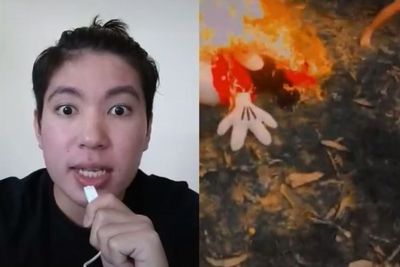 Viral Boneka dari Mantan Dibakar, Muncul Sosok Misterius Berlari saat Boneka Terbakar
