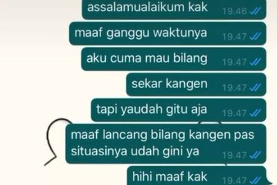 Lama Putus, Cewek Ini Nekat WA Mantan Kekasih, Reaksi Mantannya di Luar Dugaan