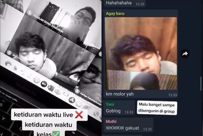 Lagi Kelas Daring, Pria ini Malah Ketiduran, Netizen: Auto Jadi Bahan Ghibah di Grup