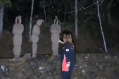 Viral Penampakan 3 Pocong di Hutan Malam Hari, Mendadak Pocong Ikutan Joget