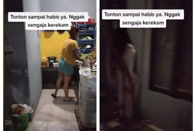 Lagi Videoin Adik Masak, Cewek Ini Gak Sengaja Rekam Penampakan Misterius Berambut Panjang