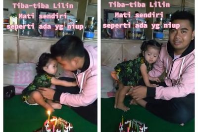 Lilin Kue Ulang Tahun Anak Ini Tiba-Tiba Mati seperti Ditiup, Netizen: Ada yang Ajak Main