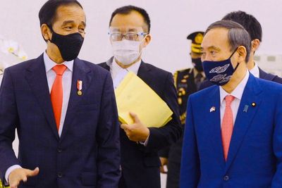 Momen Jokowi Sambut PM Jepang di Istana, Tamu Kenegaraan Pertama Semasa Pandemi