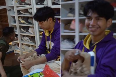 Senyum Sumringah Pedagang Bakso Ganteng Usai Dapat Sepatu Mahal dari Raffi Ahmad