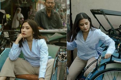 Foto Cantik di Atas Becak, Posisi Duduk Ngangkang Prilly Latuconsina Dikritik Netizen