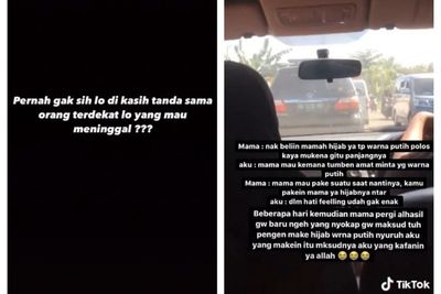 Cewek Ini Diberi Tanda Akan Ditinggalkan Sang Ibu Selamanya, Minta Hijab Warna Putih Polos