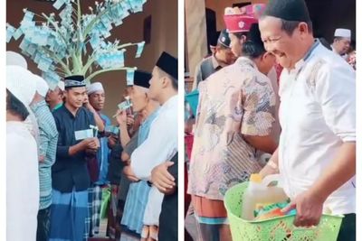 Maulid Nabi di Rumah Sultan , Ada Pohon Duit Rp50 Ribuan hingga Sekeranjang Penuh Sembako