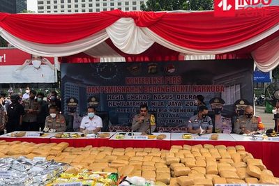 190 Kg Sabu Dimusnahkan Polda Metro Hasil Operasi Narkoba 14 Hari