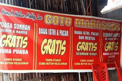 Viral Rumah Makan Tawarkan Makan Gratis, Jomblo Gak Bisa Gratis Kecuali Hafal Surah Ini!