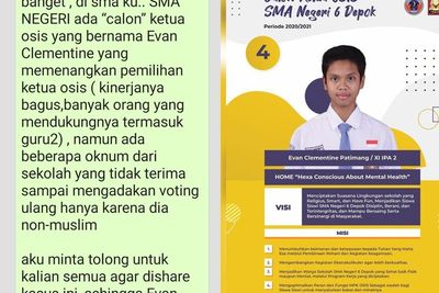 Diduga karena Ketua Osis yang Terpilih Bukan Muslim, SMA di Depok Adakan Pemilihan Ulang