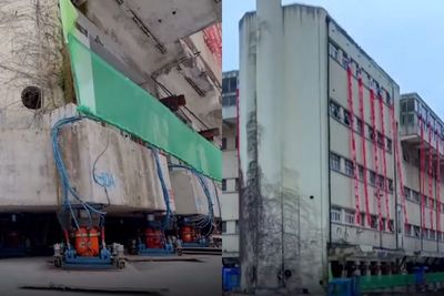 Bangunan 5 Lantai di Tiongkok Ini Dipindahkan Menggunakan Mesin!