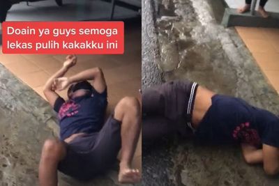 Galau Ditinggal Nikah, Cowok Ini Nangis Guling-guling di Tengah Hujan