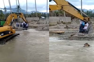 Perjuangan Pelajar Sigi untuk Bersekolah, Seberangi Sungai dengan Bantuan Ekskavator
