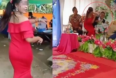 Waduh! Biduan Berbaju Ketat Ini Nekat Duduk di Pangkuan Mempelai Pria, Jadi Tontonan Tamu