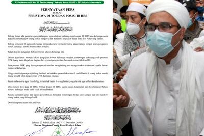Pasca Penembakan, Beredar Pernyataan Pers FPI: 6 Orang Laskar Hilang Diculik Preman OTK