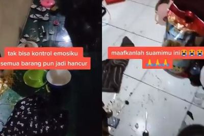 Viral Suami Minta Maaf ke Istri Lewat TikTok, Perlihatkan Rumah Hancur Seperti Kapal Pecah