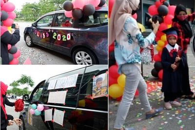 Momen Menggemaskan saat Anak TK Wisuda Drive Thru, Mobil Dipenuhi Balon