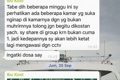 Viral Ibu Kos Kirim Ayat Alquran agar Anak-anak Kos-nya Tidak Berzina: Ingat Dosa Say