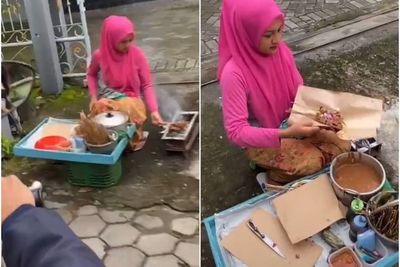 Viral Penjual Sate Berwajah Manis Duduk di Pinggir Jalan, Bikin Pembeli Rela Putar Balik