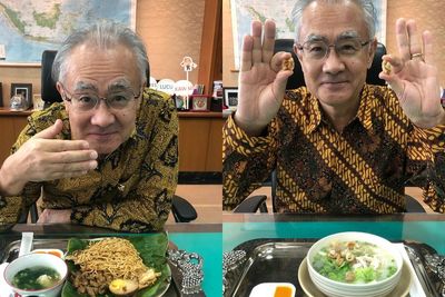 Dubes Jepang Ishii Masafumi Pamit, Netizen Kenang Pose Lucunya Pamer Menu Makan Siang