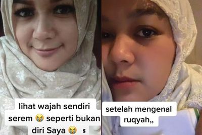 Viral Cewek Bagikan Penampakan Wajahnya Sebelum dan Sesudah Ruqyah, Netizen Pangling