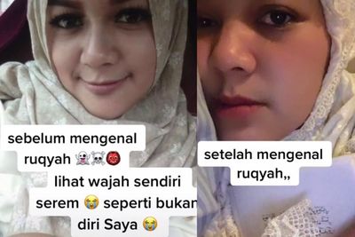 Viral! Wanita Ini Unggah Video Sebelum dan Sesudah Di-Ruqyah, Hasilnya Jadi Glowup Parah