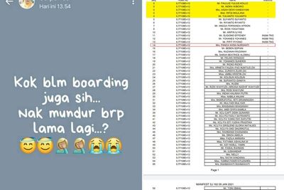 Status WA Salah Satu Penumpang Sriwijaya Air Viral, Sebut Pesawat Belum Juga Boarding